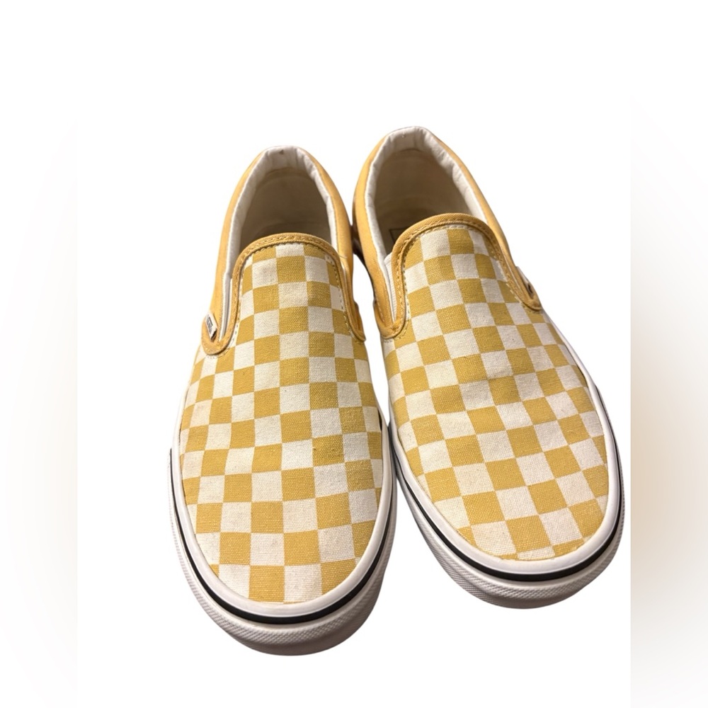 Women Yellow Checkered Slip-On Shoes